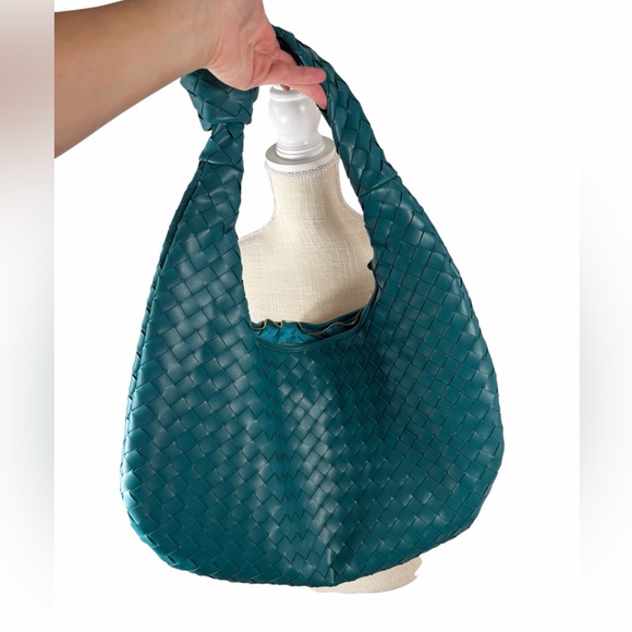 The Brigitte Satchel by Melie Bianco In Foliage Teal Green - Picture 6 of 13